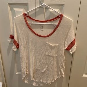 Pacsun White and Burnt Orange T-shirt
